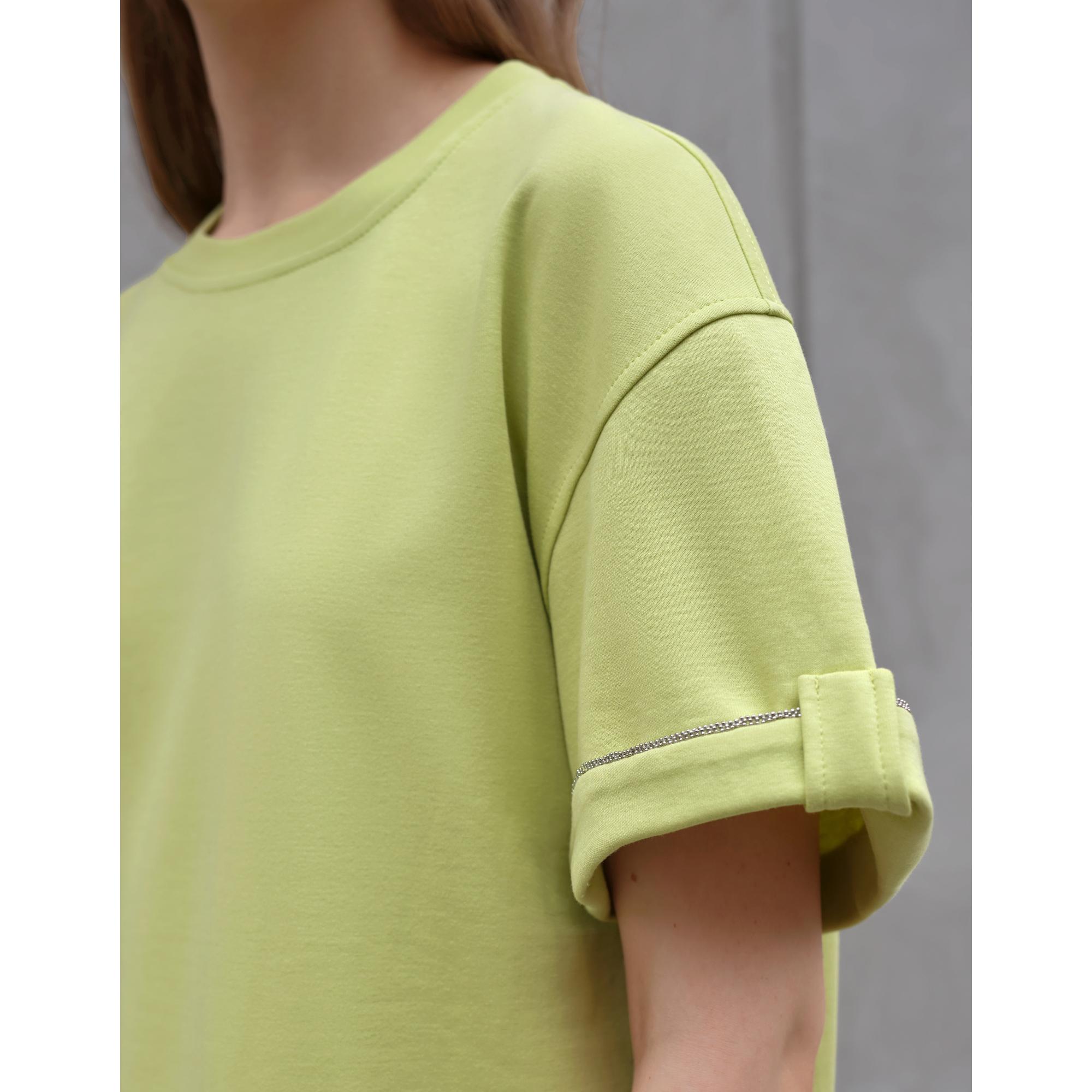 Round Neck Short Sleeve Dress - Green
