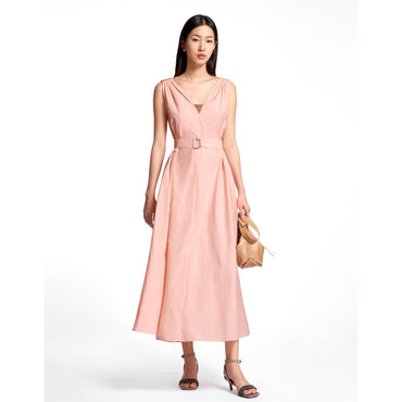 Exquisite Shoulder Embellished Maxi Dress - Pink