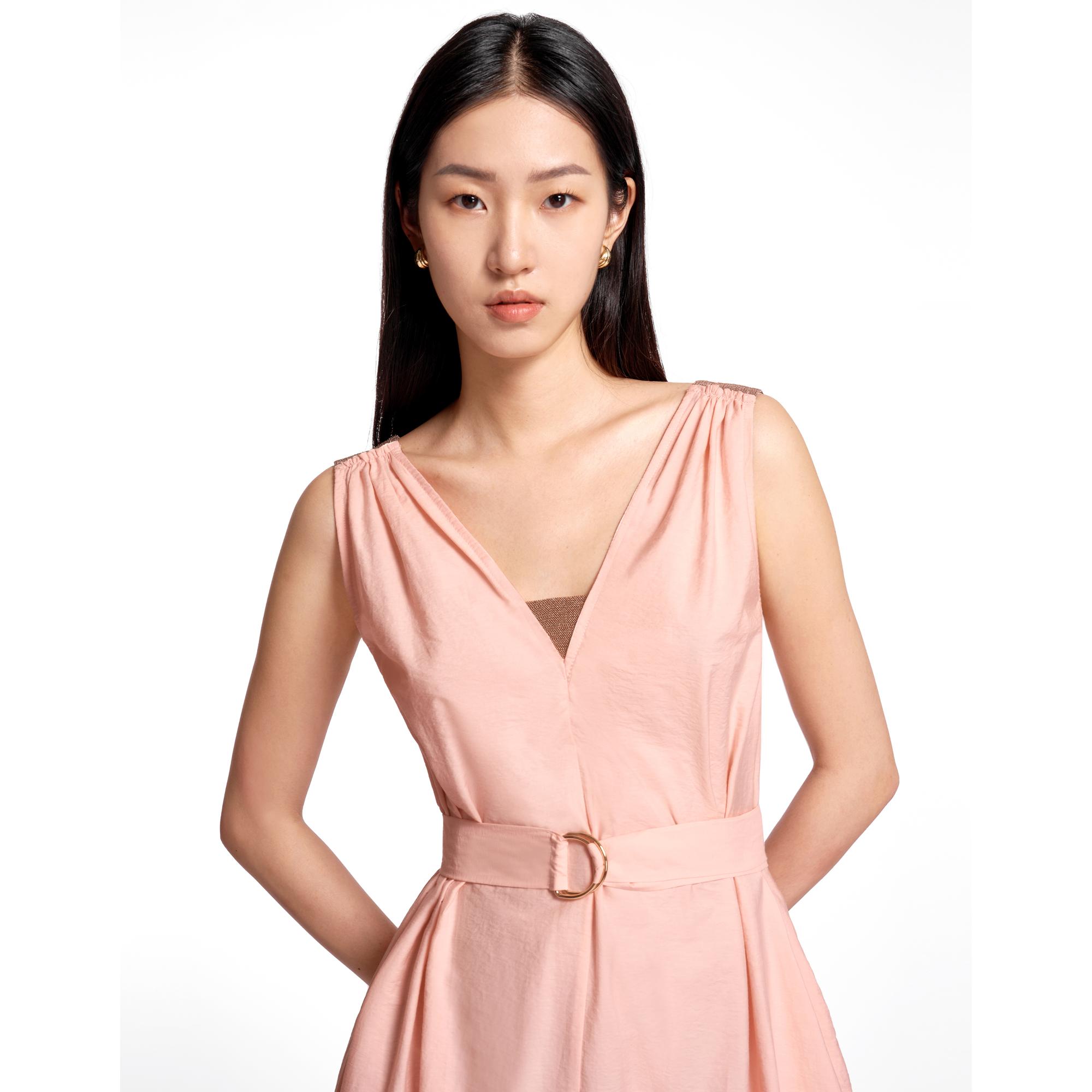 Exquisite Shoulder Embellished Maxi Dress - Pink
