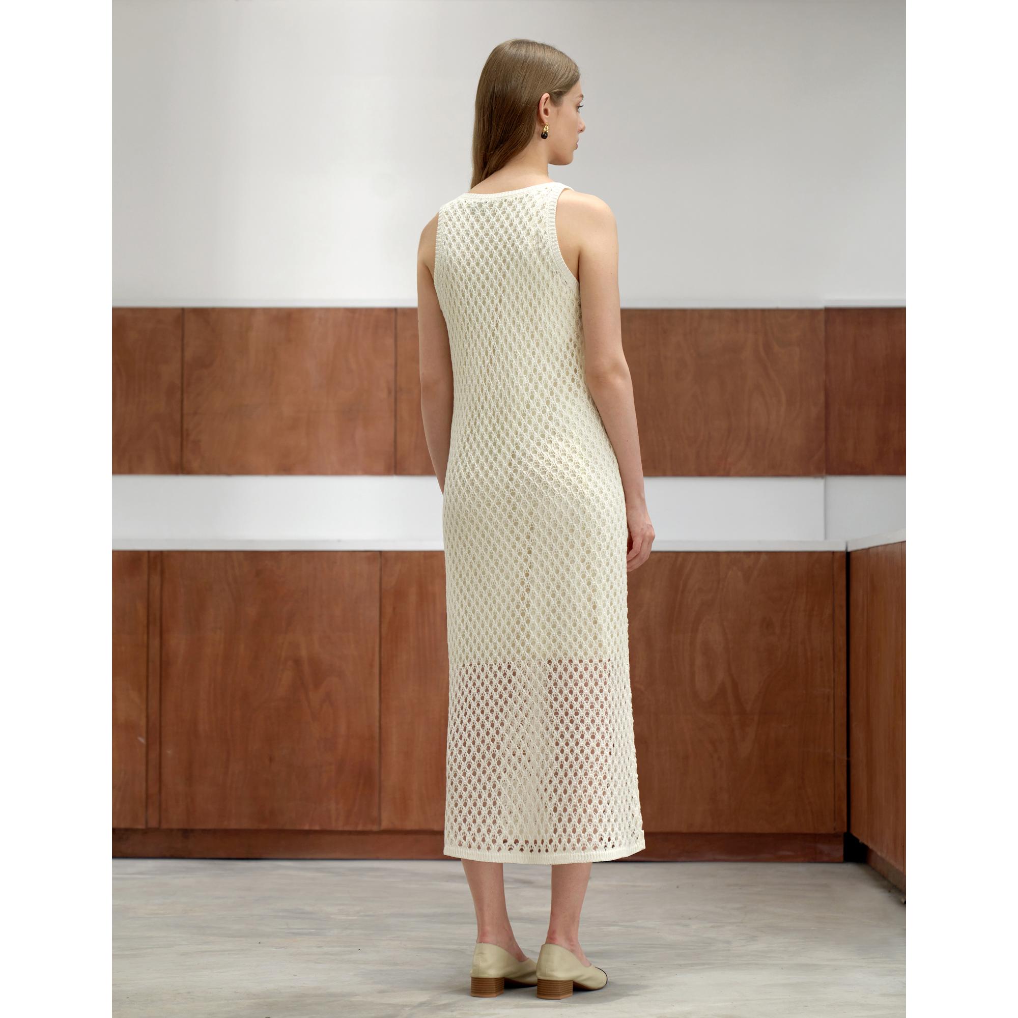 Net Knit Dress - Beige