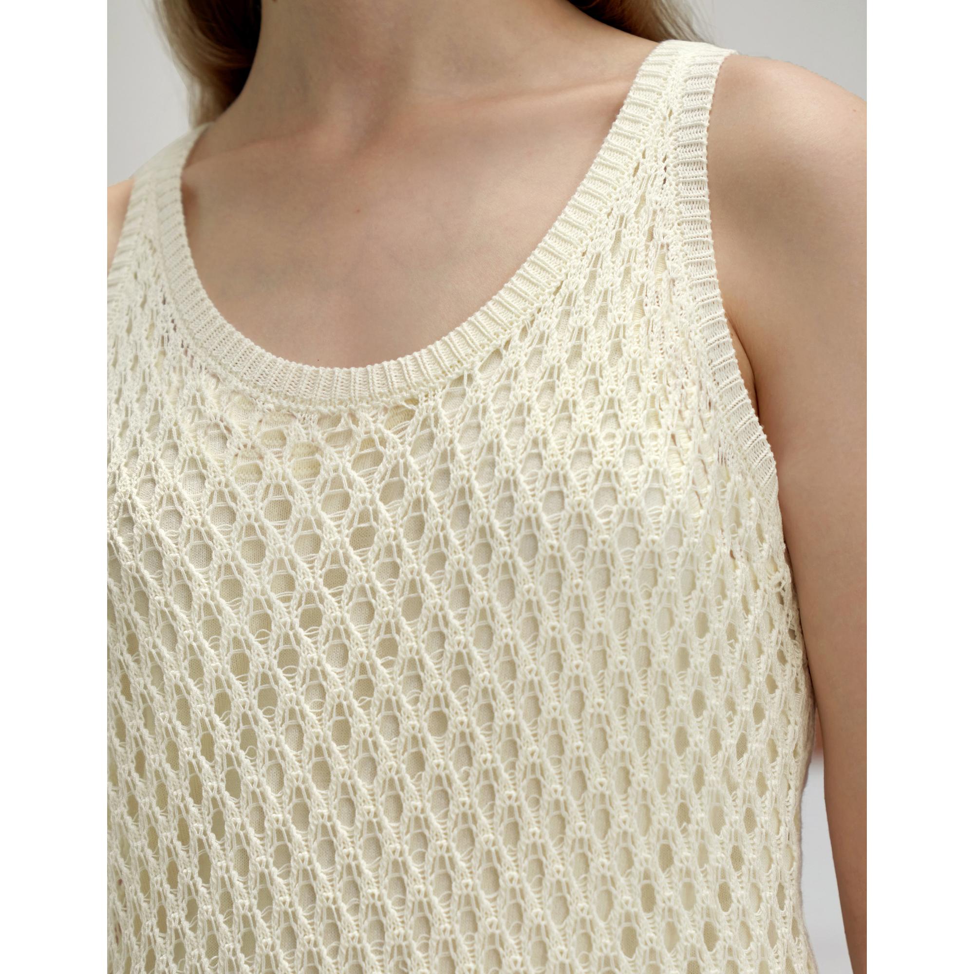 Net Knit Dress - Beige
