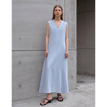 V-neck Fluid Dress - Blue