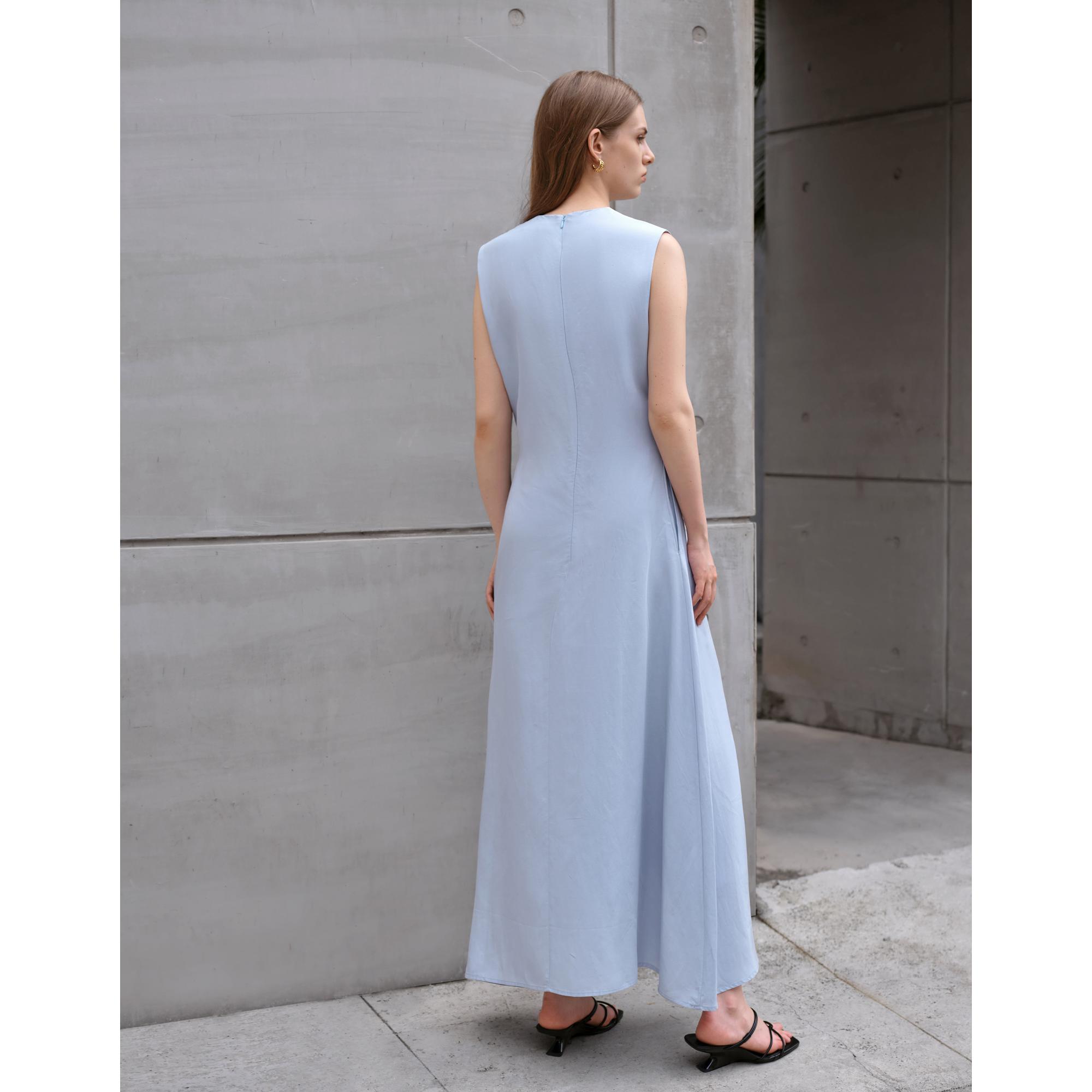 V-neck Fluid Dress - Blue