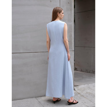 V-neck Fluid Dress - Blue