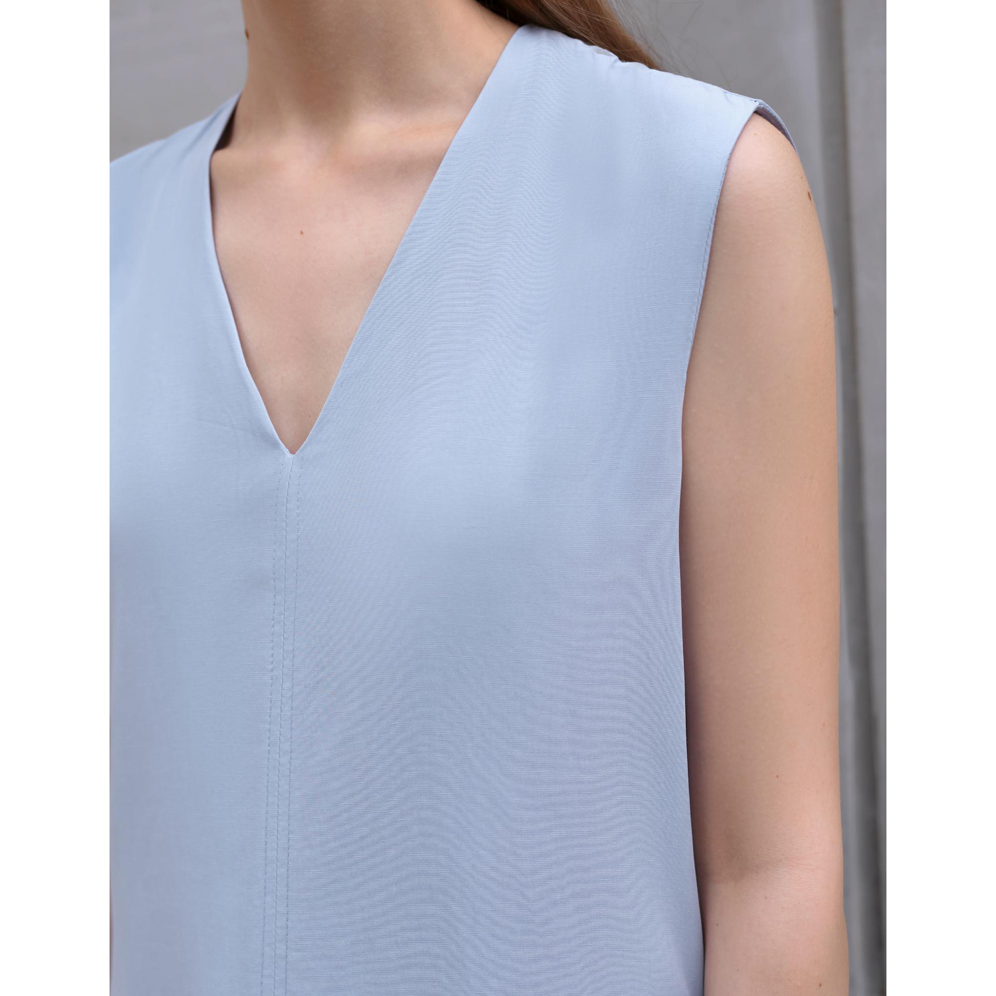 V-neck Fluid Dress - Blue