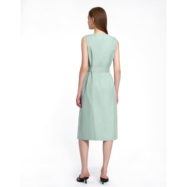 Zip Front Midi Dress - Aqua