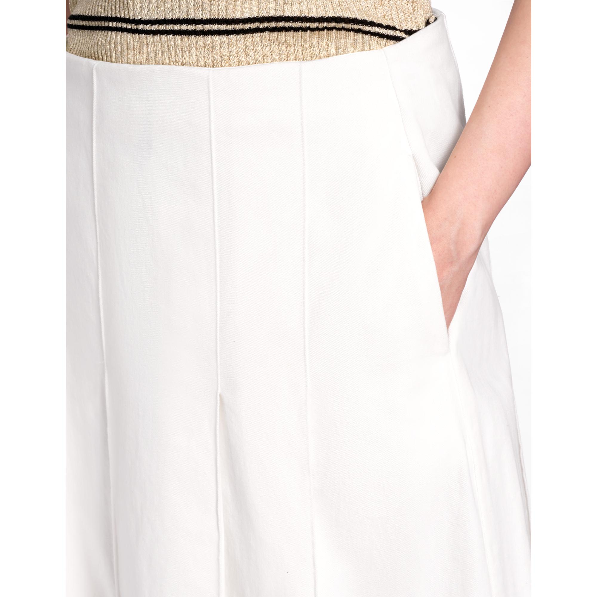 Pleated A-line Skirt - White