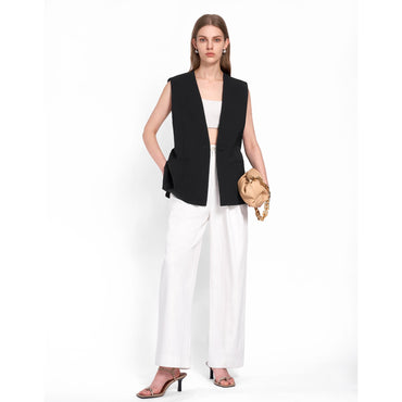 Elongated Fitted Vest - Black