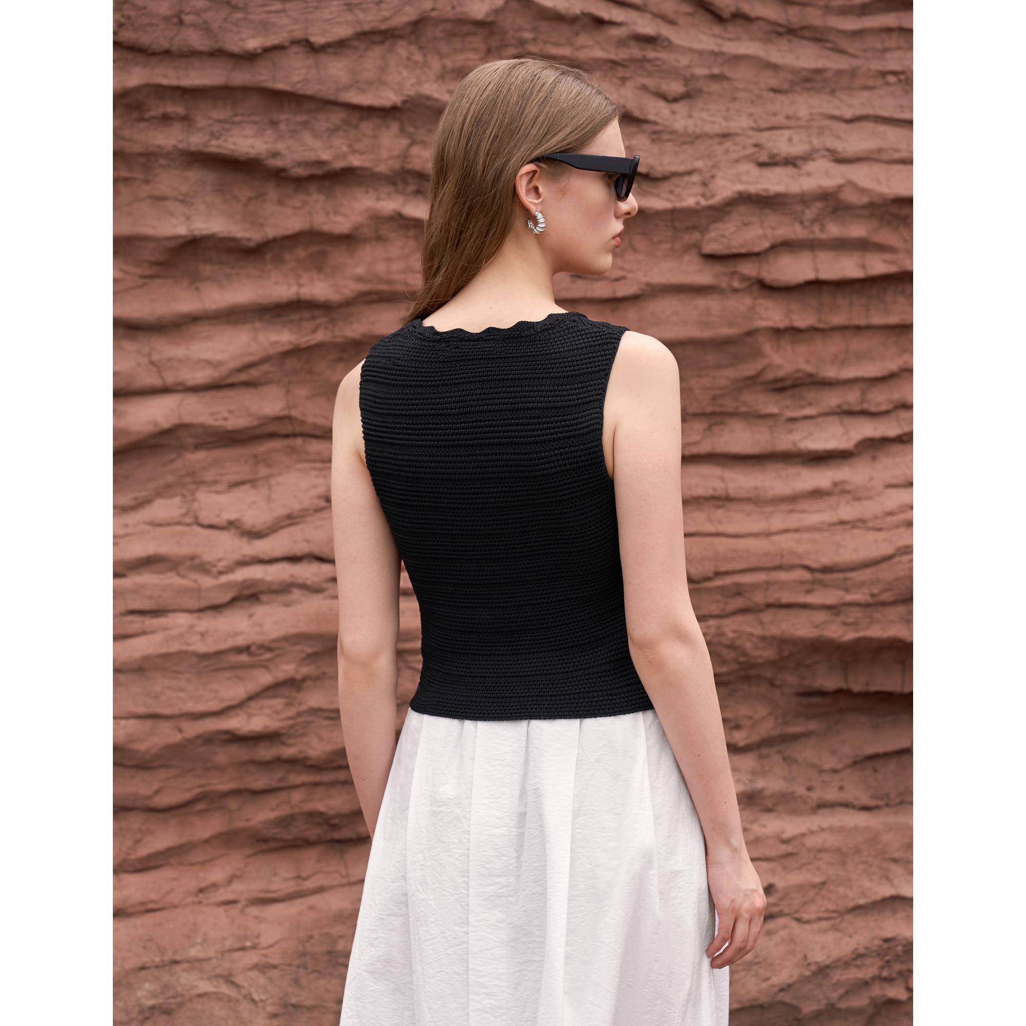Sleeveless Lace Top - Black