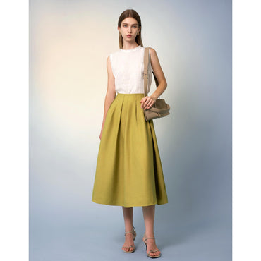 Flared Midi Skirt - Olive