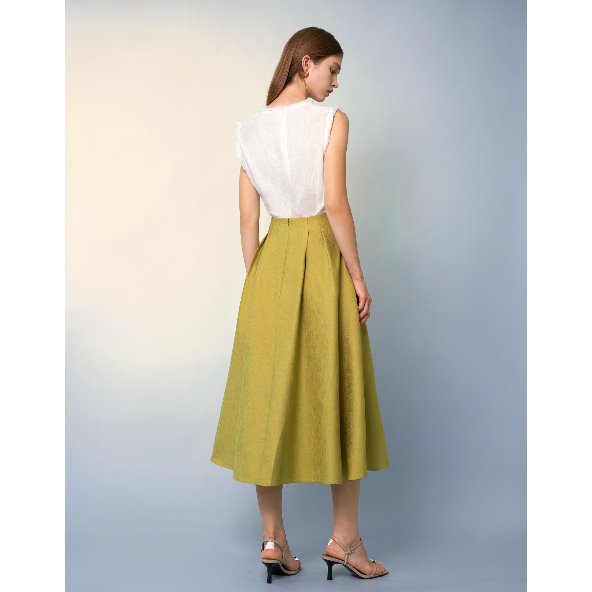 Flared Midi Skirt - Olive