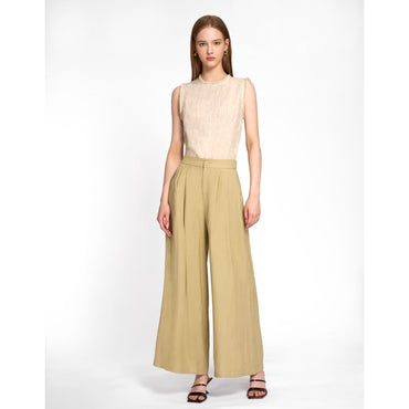 Wide Leg Pants - Light Olive