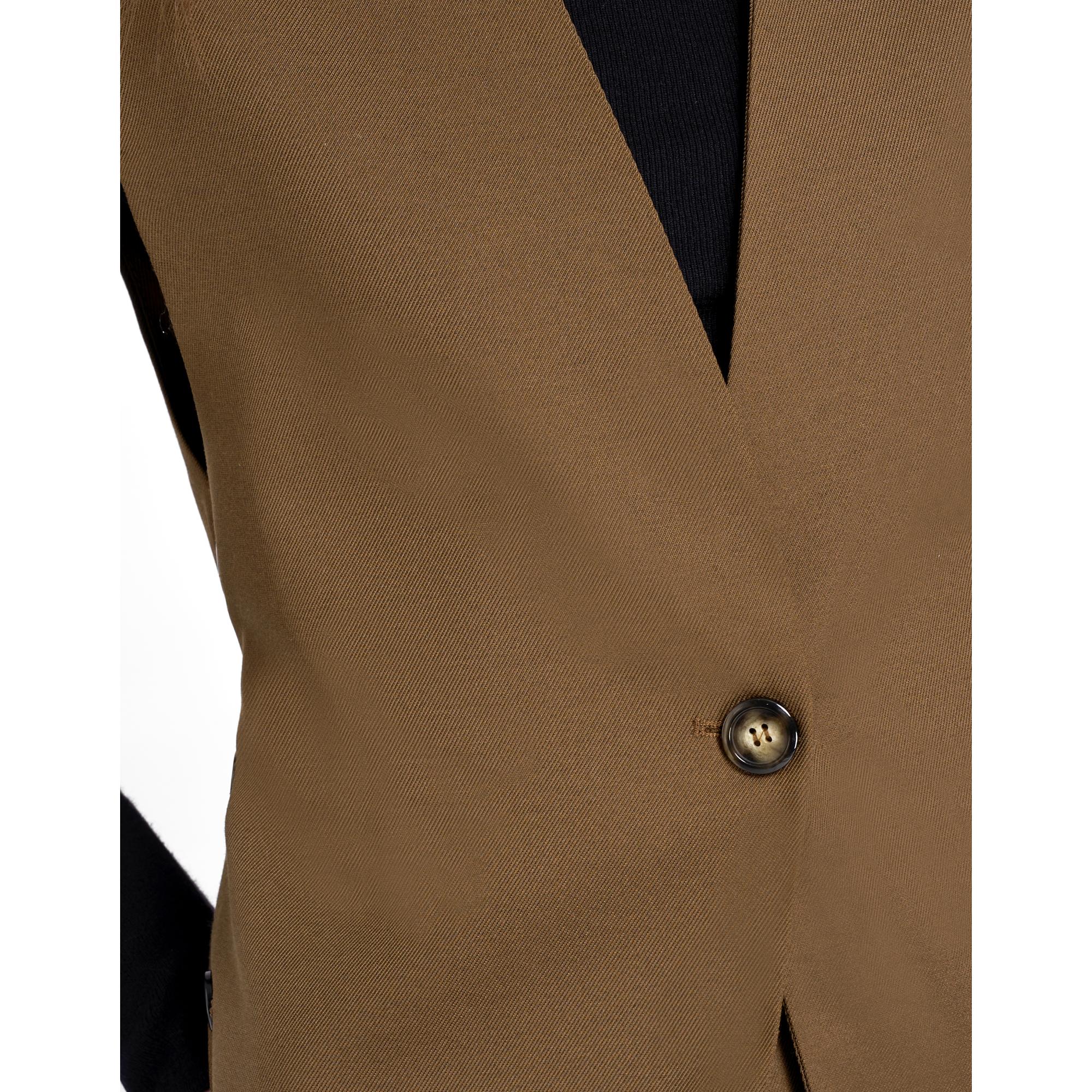 Wool Twill Suit Vest - Coffee