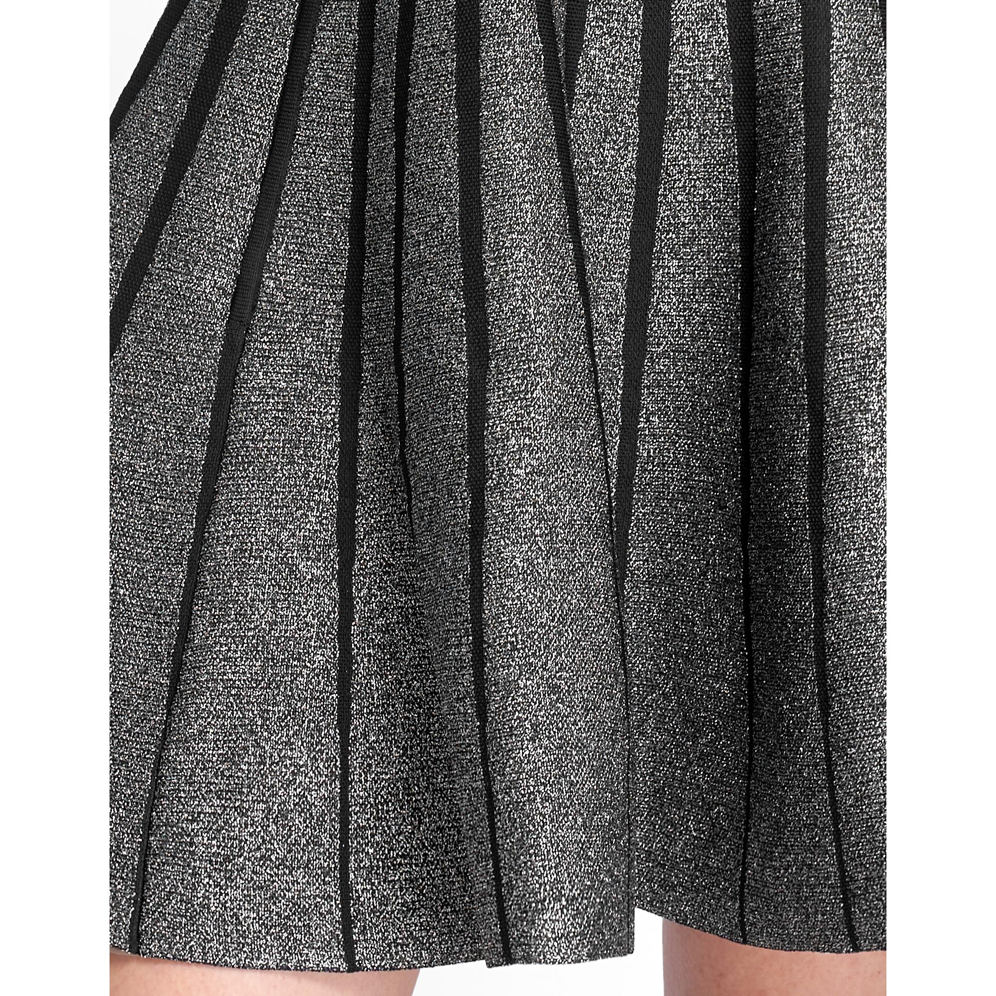 Square Neck Knit Short Dress - Black