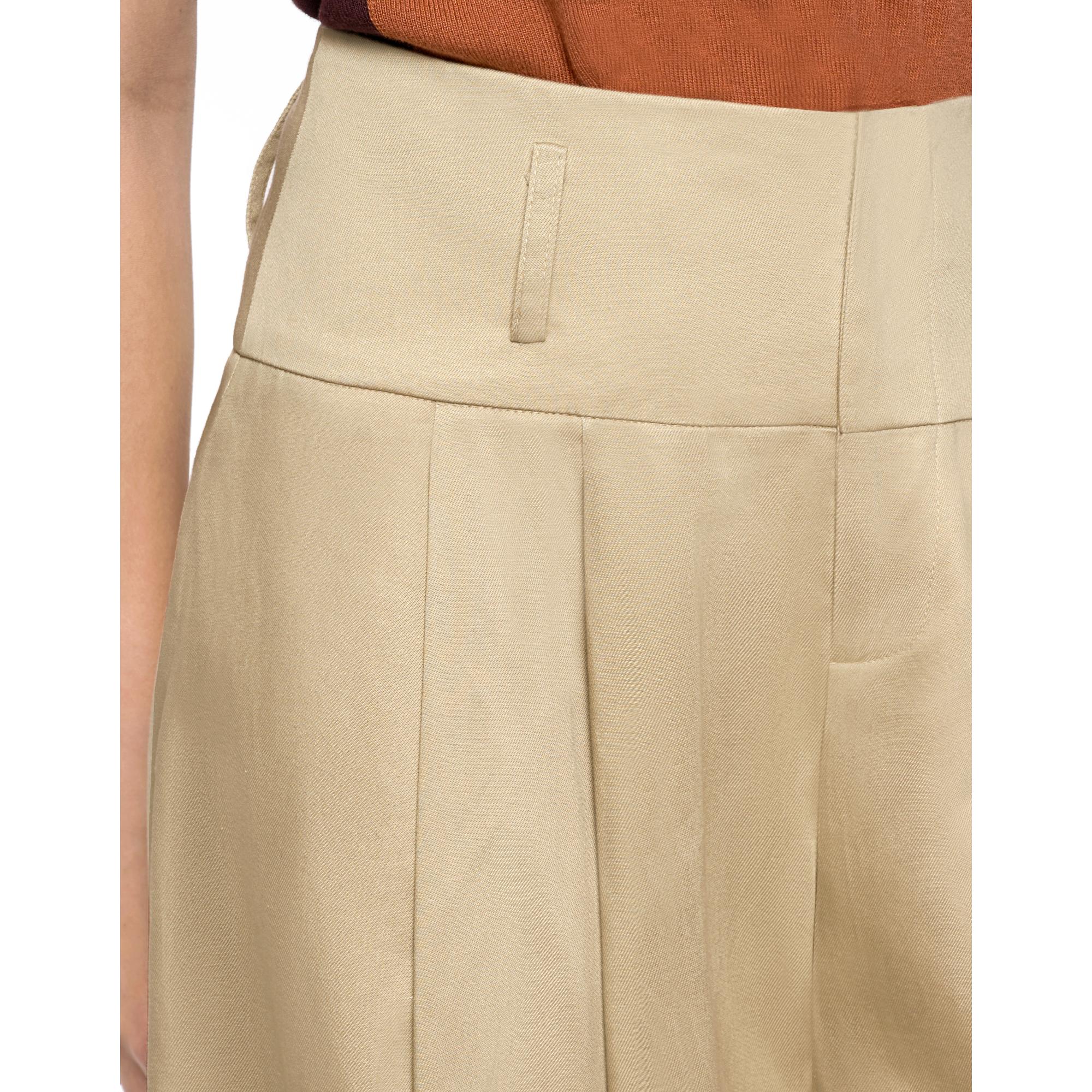 Loose Fit Pleated Pants - Khaki