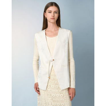 Mandarin Button Sleeveless Vest - Apricot