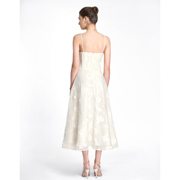 Jacquard Strap Maxi Dress - Apricot