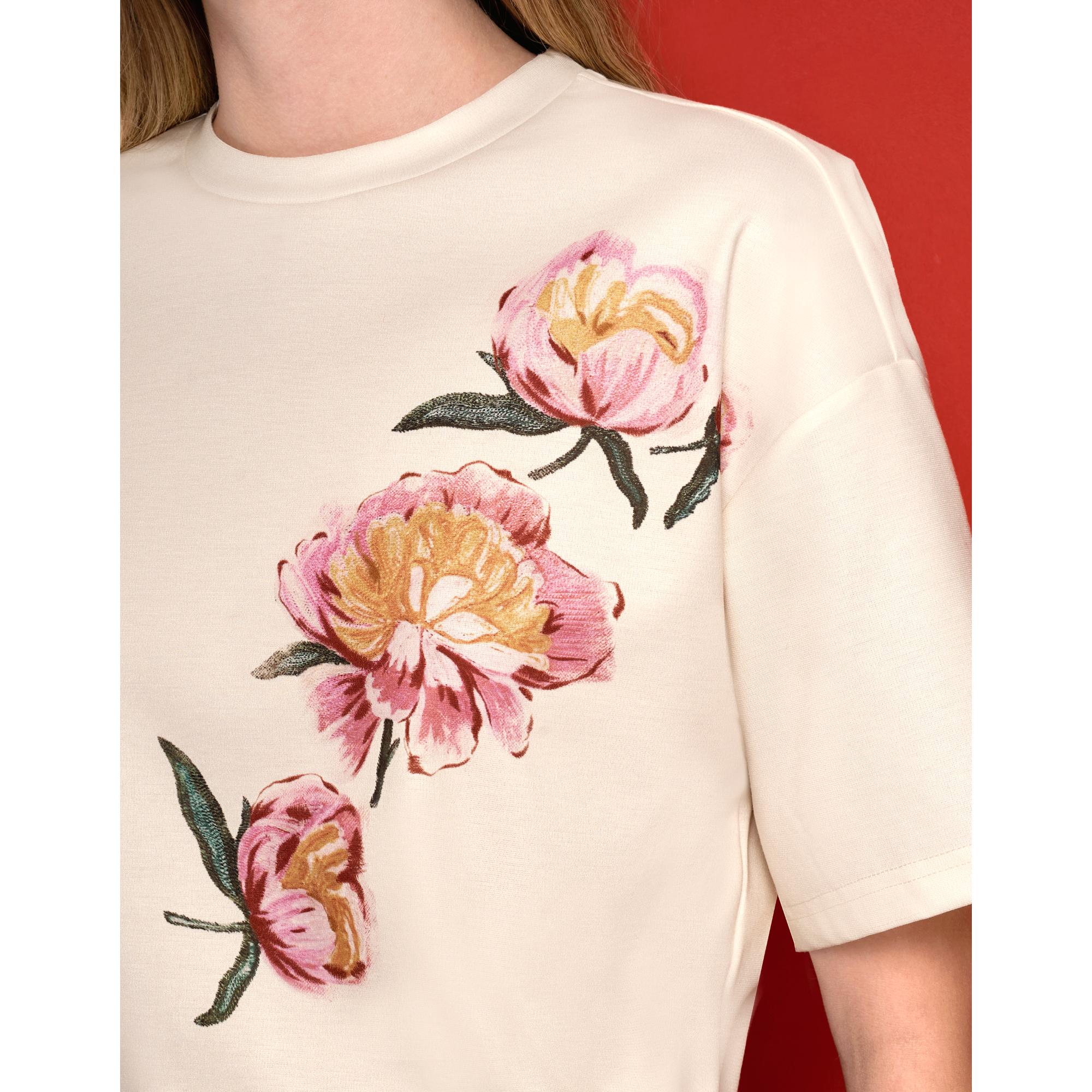 Floral Print T-Shirt - Pink Floral