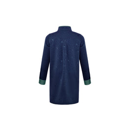 Kids Girls Silk Bird Jacquard Mini Chemiser - Navy