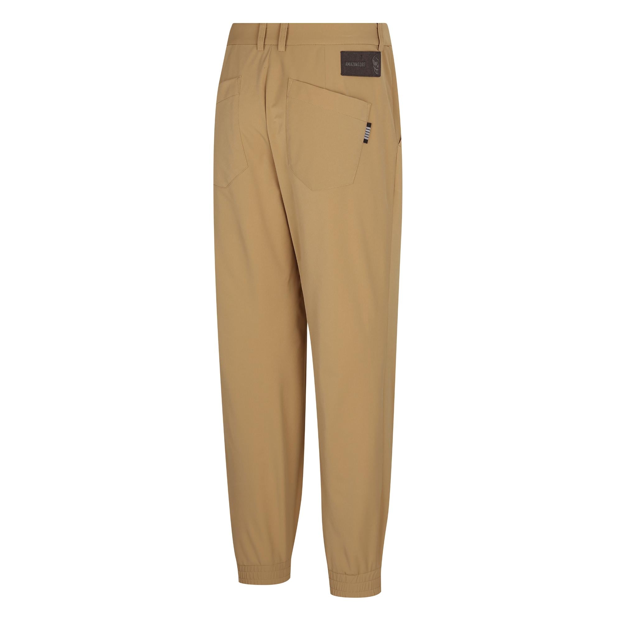 Men Tactical Velcro Holder Baggy Pants - Beige