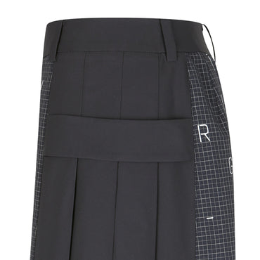 Women Broken Typo Pattern Skirt - Dark Navy