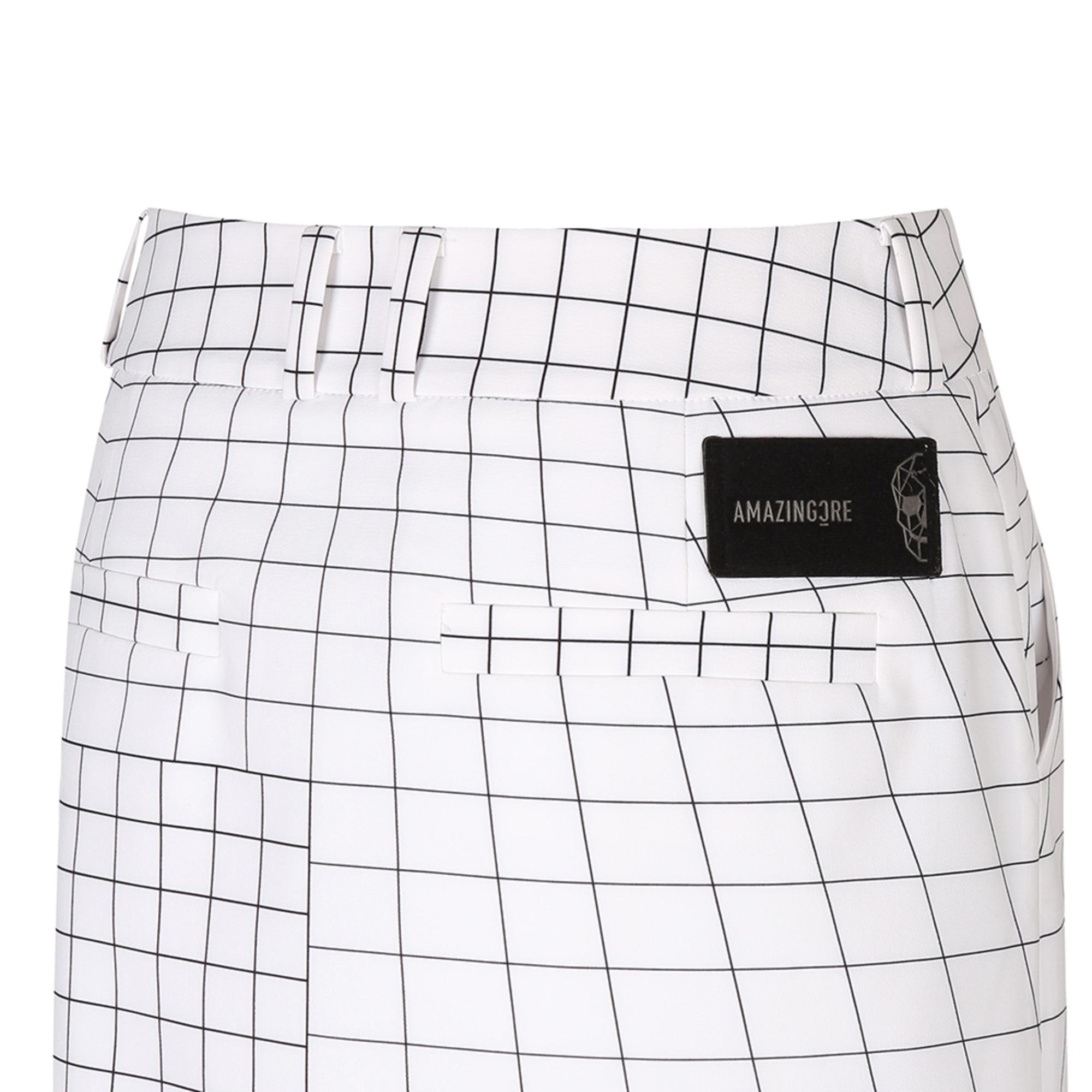 Women Hyper Grid Pattern Skirt - White