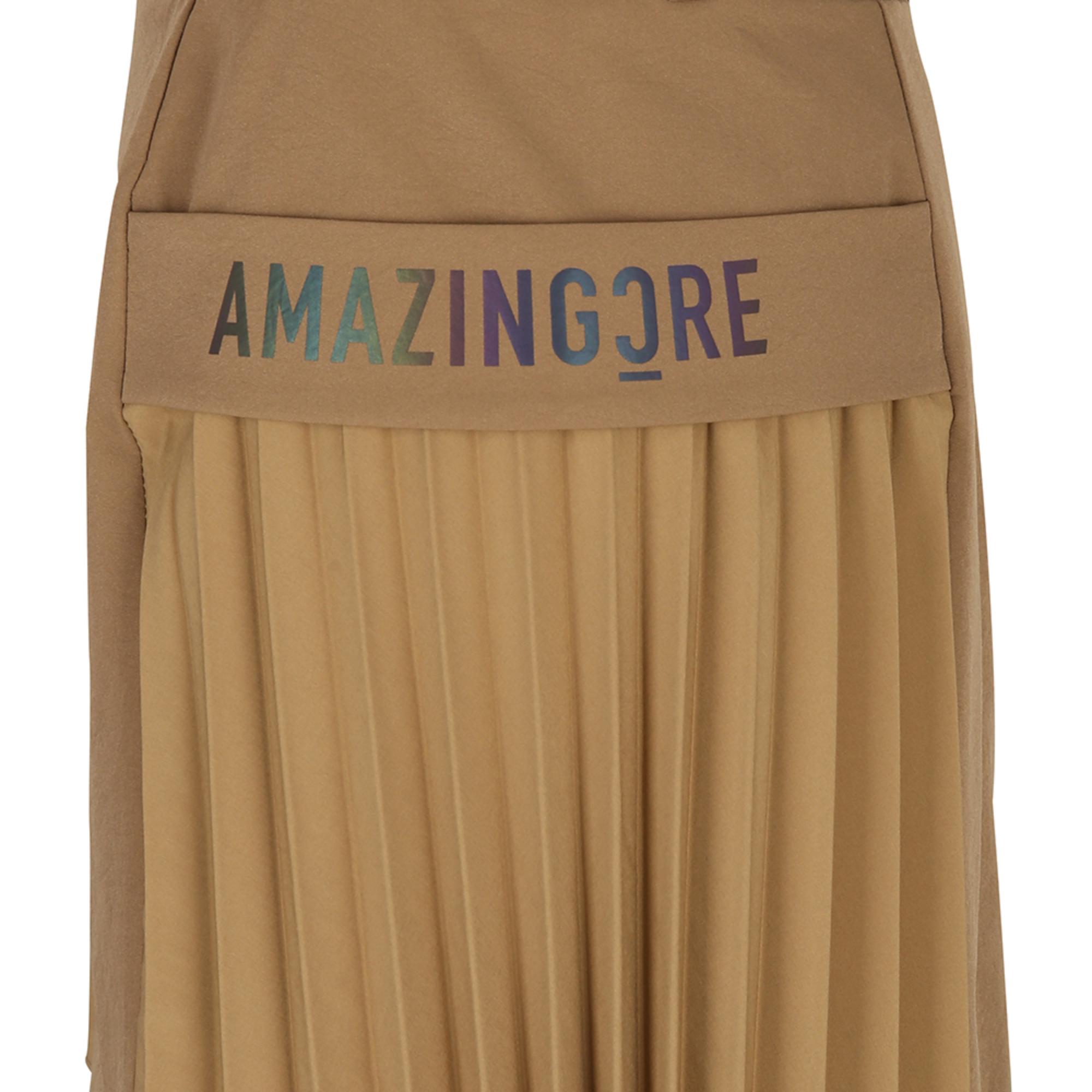 Women Cargo Pleats Skirt - Beige