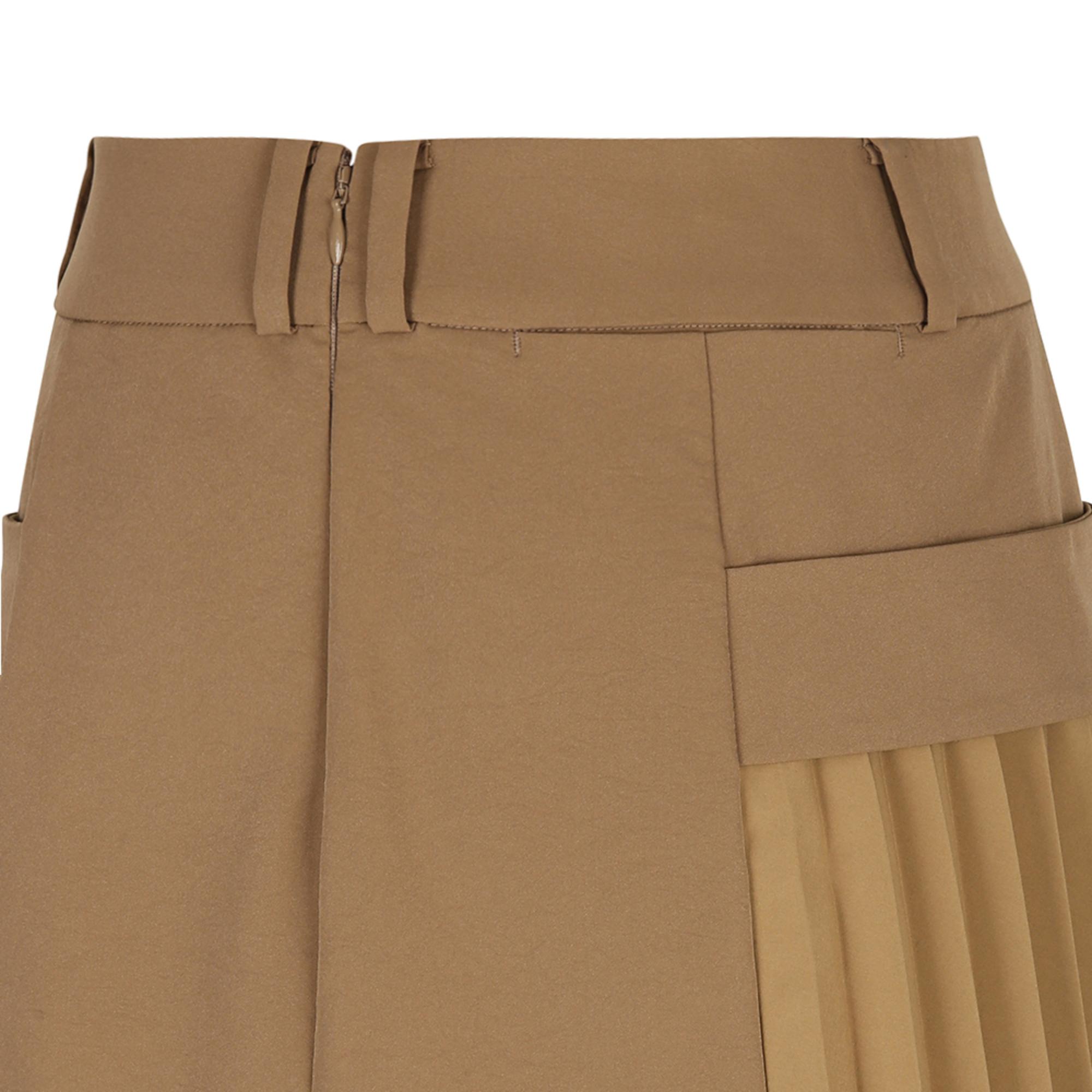 Women Cargo Pleats Skirt - Beige
