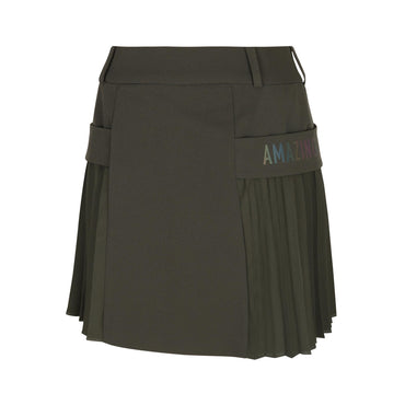 Women Cargo Pleats Skirt - Dark Khaki