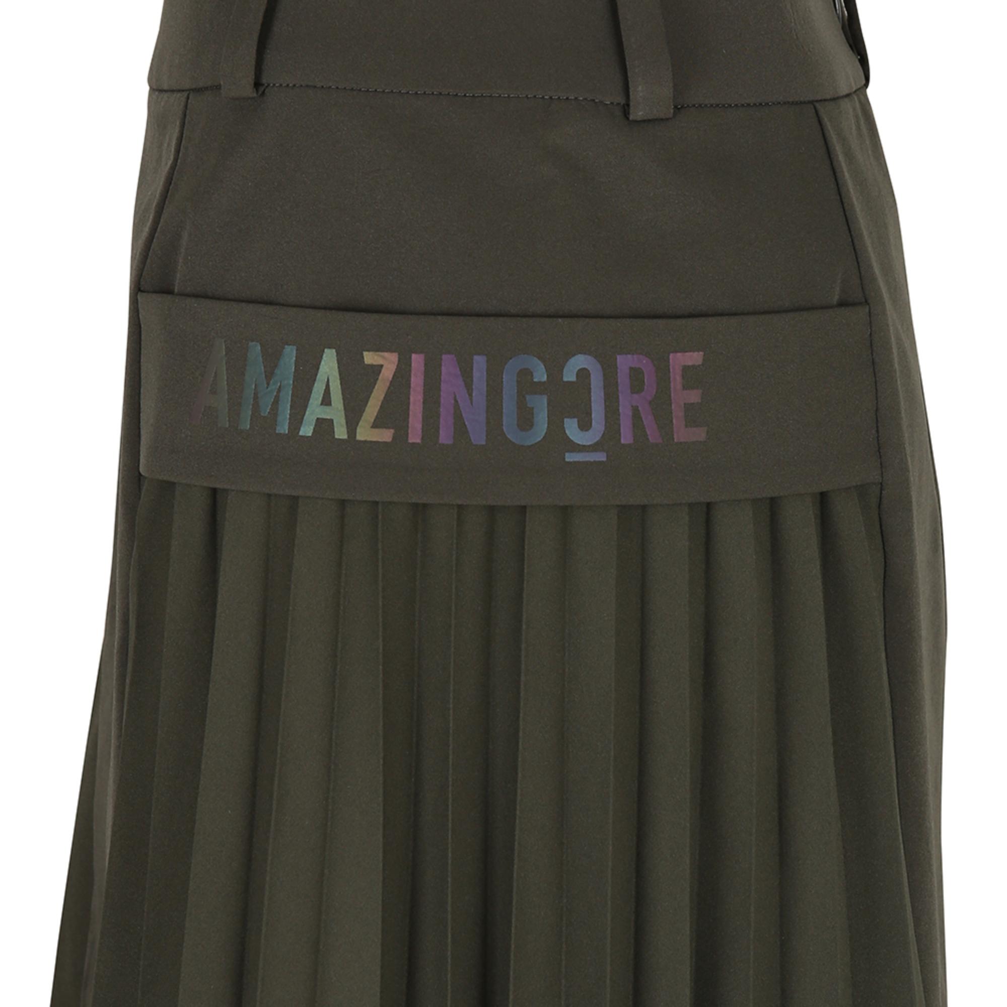 Women Cargo Pleats Skirt - Dark Khaki