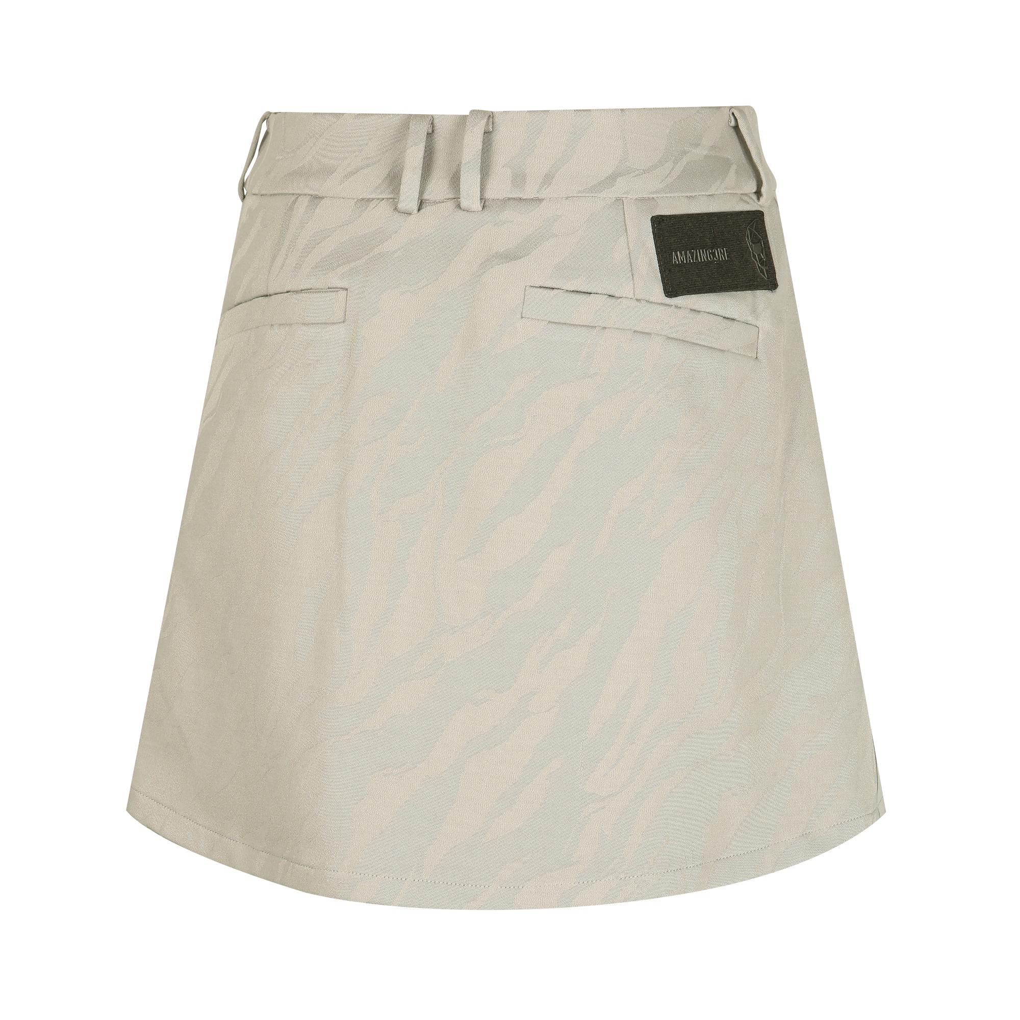 Women Tactical Velcro Holder Zacquard Skirt - Beige