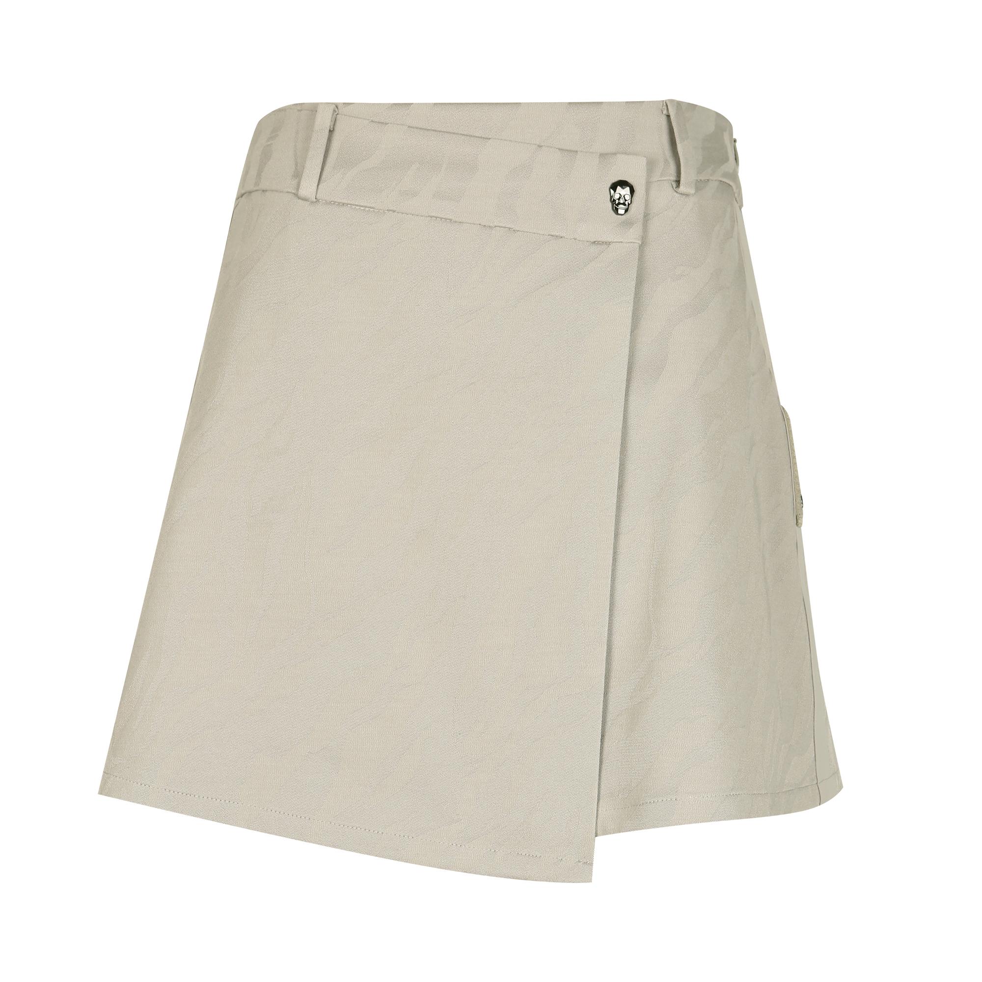 Women Tactical Velcro Holder Zacquard Skirt - Beige