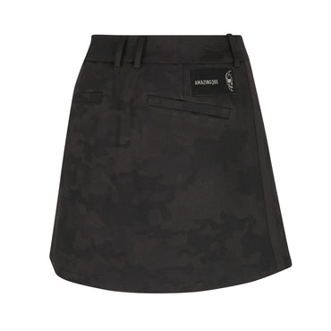 Women Tactical Velcro Holder Zacquard Skirt - Black