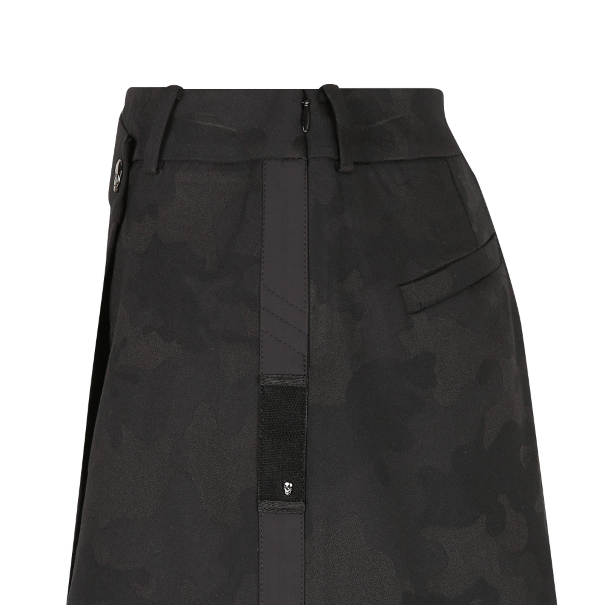 Women Tactical Velcro Holder Zacquard Skirt - Black