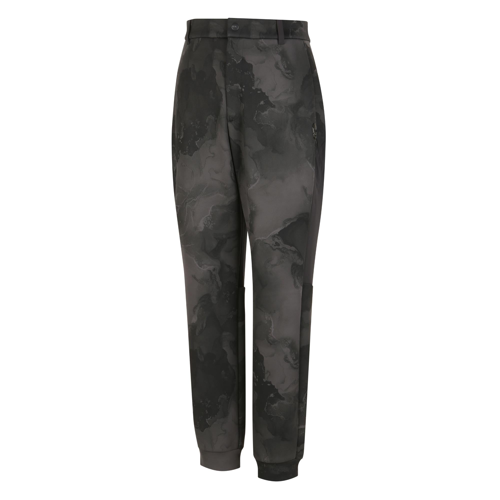 Men Tech Jersey Accordio Pattern Pants - Dark Grey