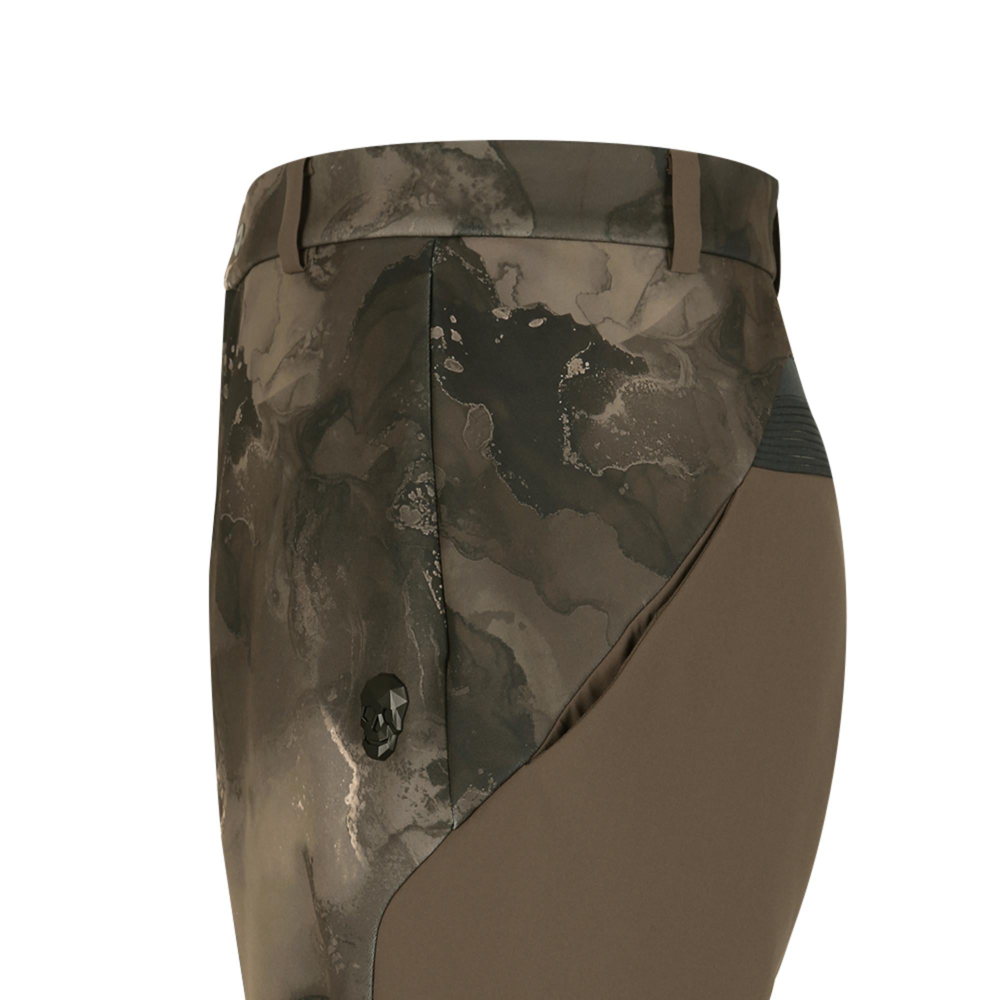 Men Tech Jersey Accordio Pattern Pants - Brown