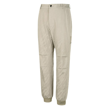 Men Tactical Velcro Holder Jacquard Jogger Pants - Beige