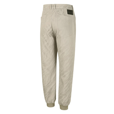 Men Tactical Velcro Holder Jacquard Jogger Pants - Beige