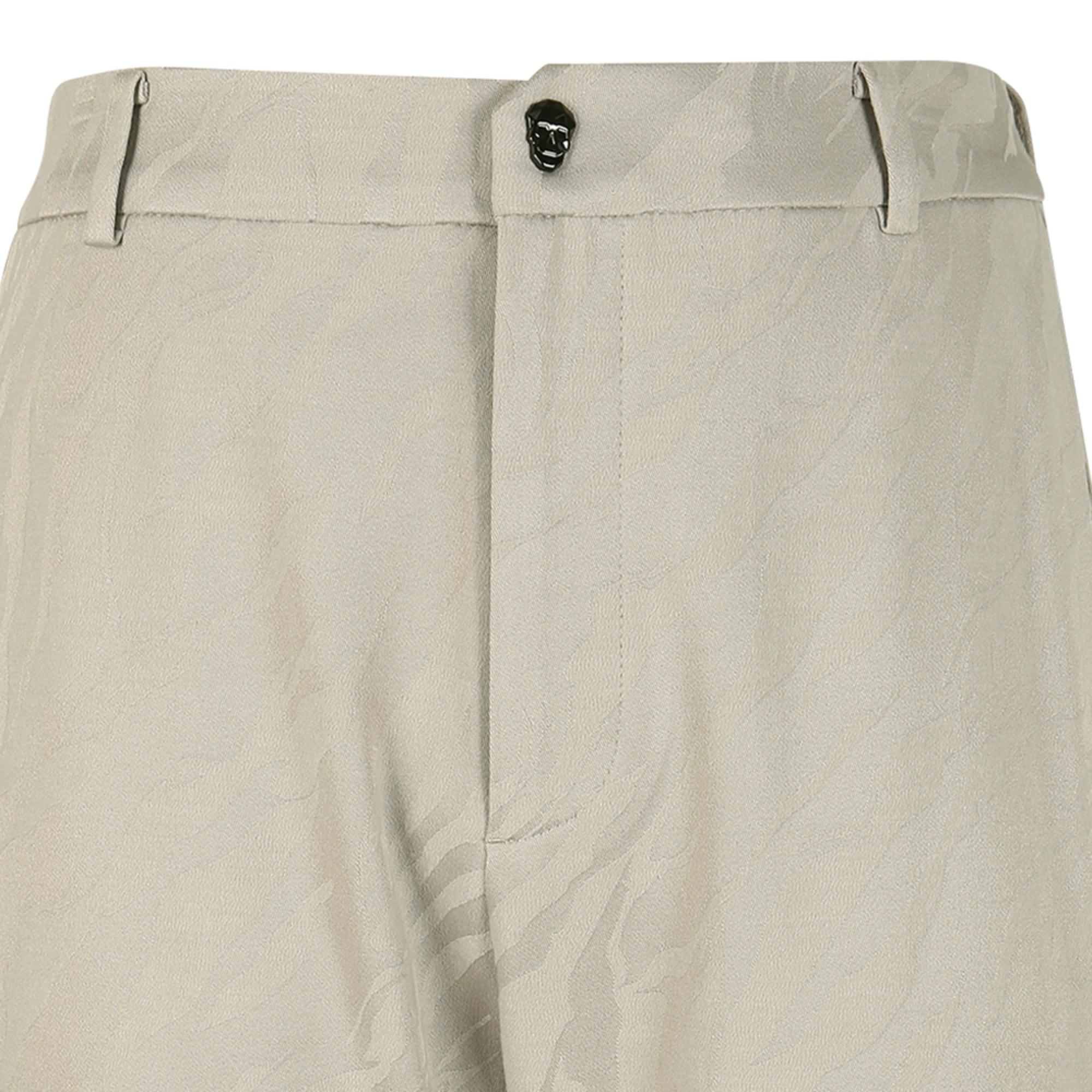 Men Tactical Velcro Holder Jacquard Jogger Pants - Beige