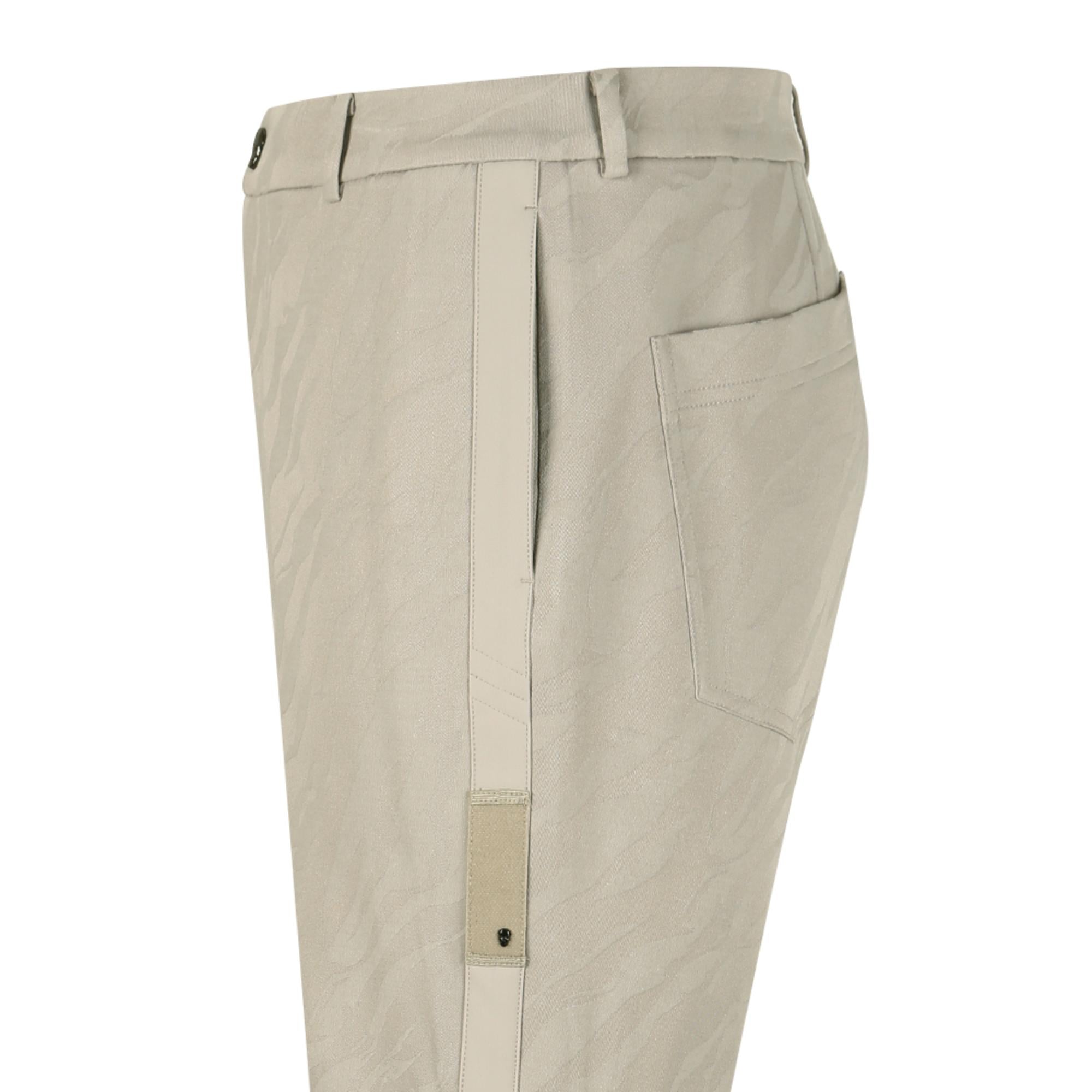 Men Tactical Velcro Holder Jacquard Jogger Pants - Beige