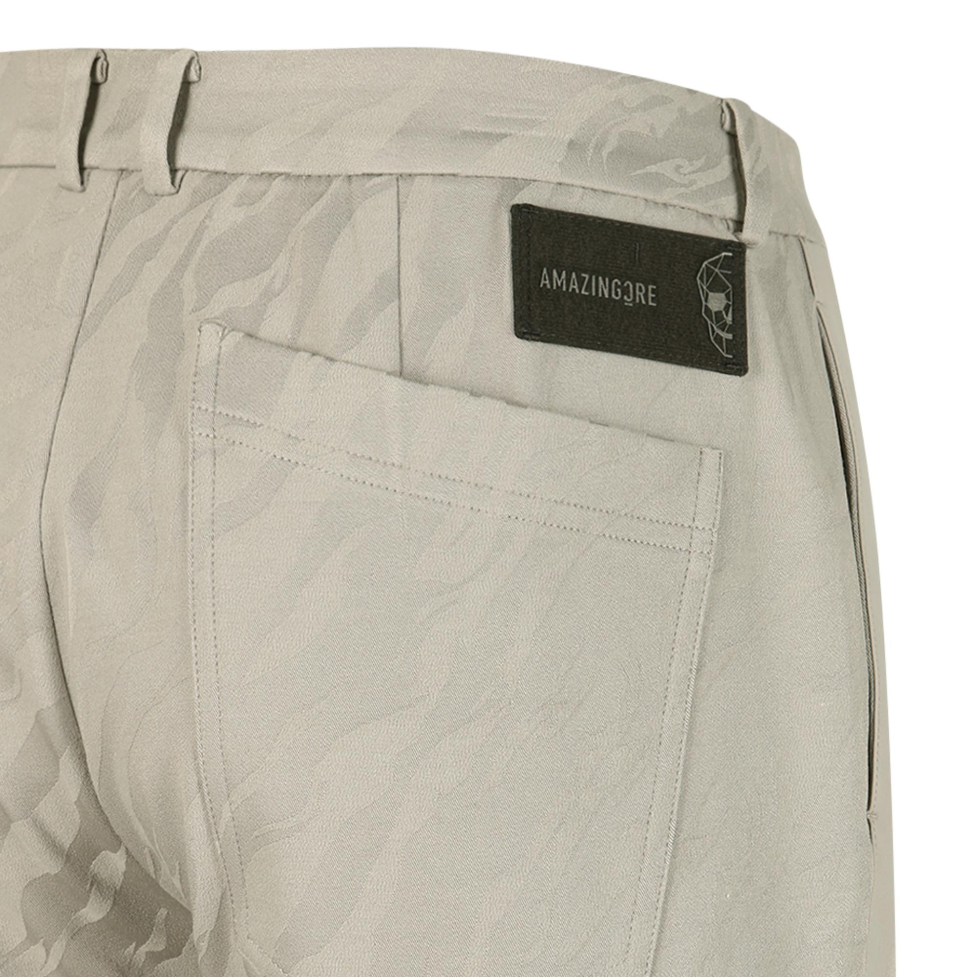 Men Tactical Velcro Holder Jacquard Jogger Pants - Beige