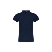 Kids Girls Silk Cotton Jersey Qipao Top - Navy