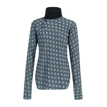 Women Bias Blouse W Silk Bonding - Blue