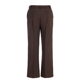 Women Tailored Skinny Cropped Pants - Brown