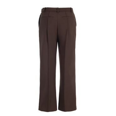 Women Tailored Skinny Cropped Pants - Brown