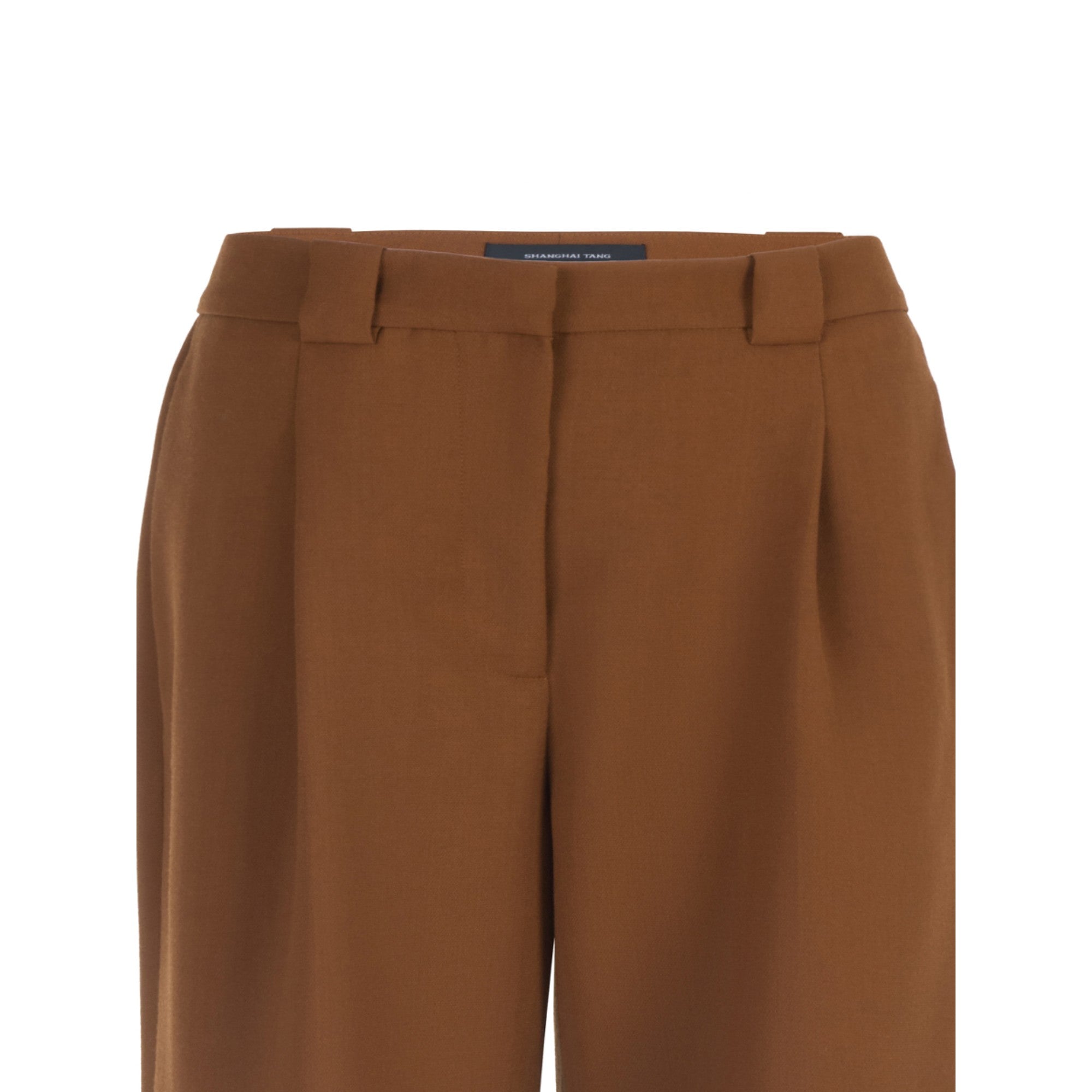 Women Heavier Tailored Wide Leg Pants - Rusty