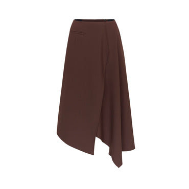 Women Belted Skirt - Brown