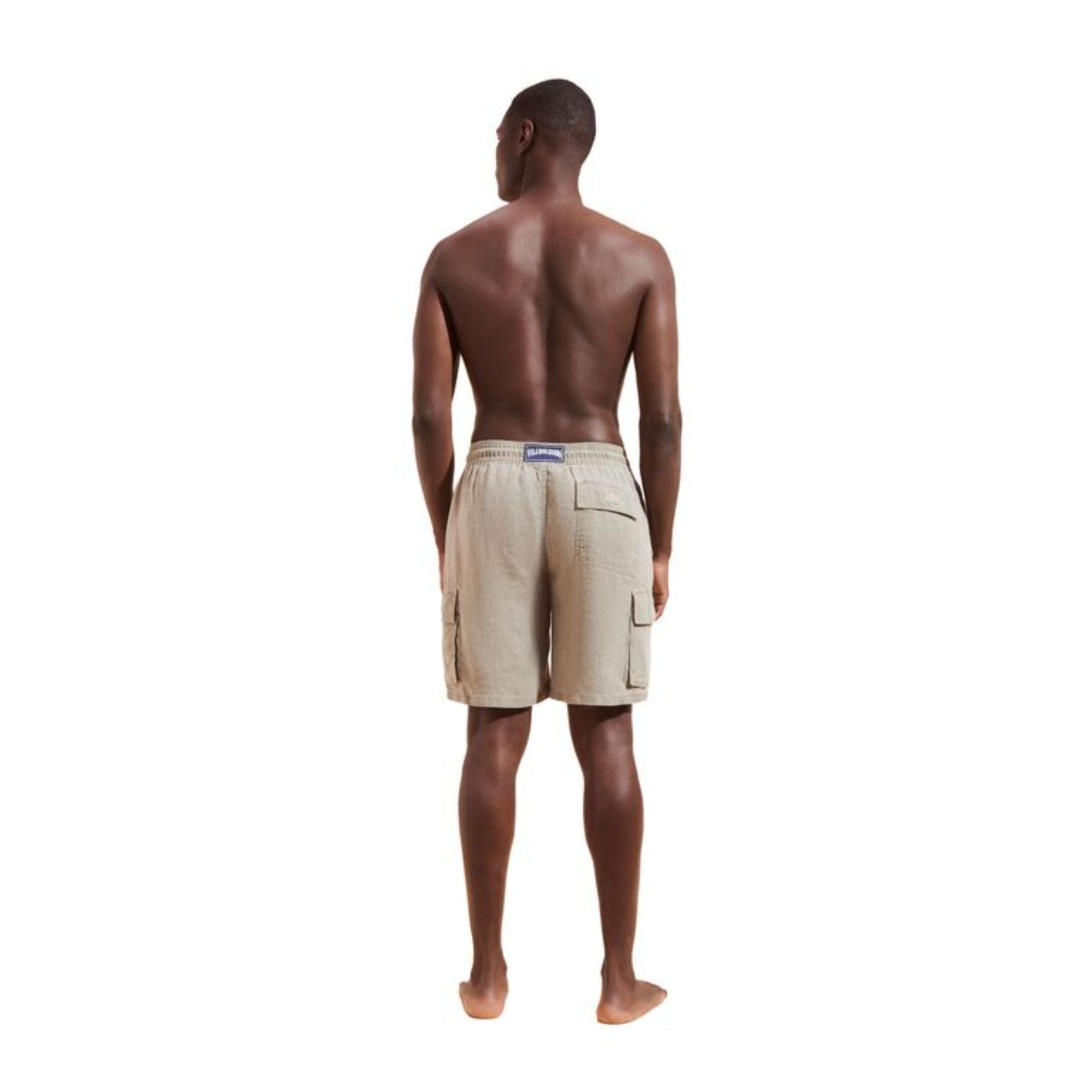 Beige Men Baie Long Shorts