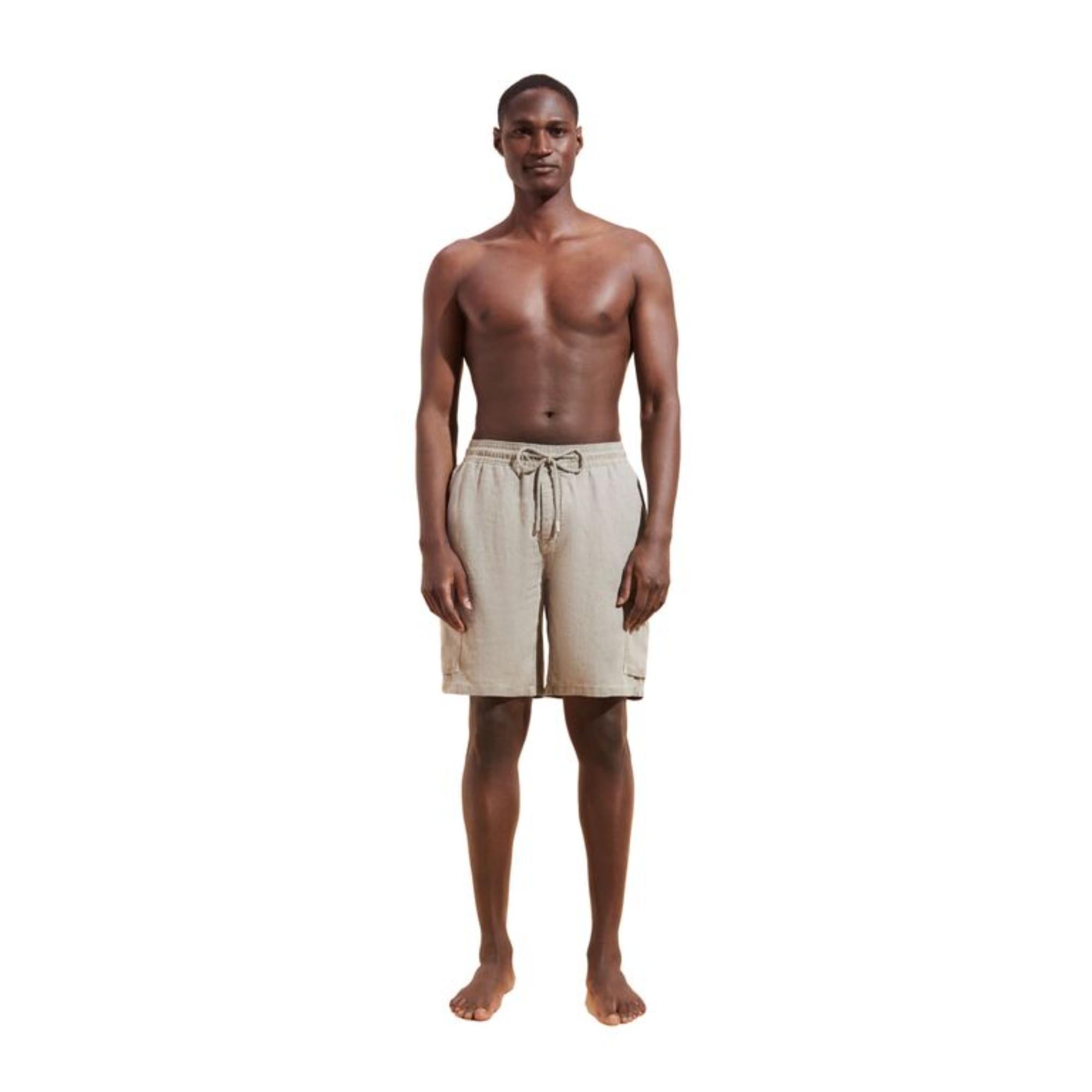 Beige Men Baie Long Shorts