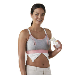 Bravado Designs Clip and Pump Hands-Free Nursing Bra Accessory - Dove Heather with Dusted Peony